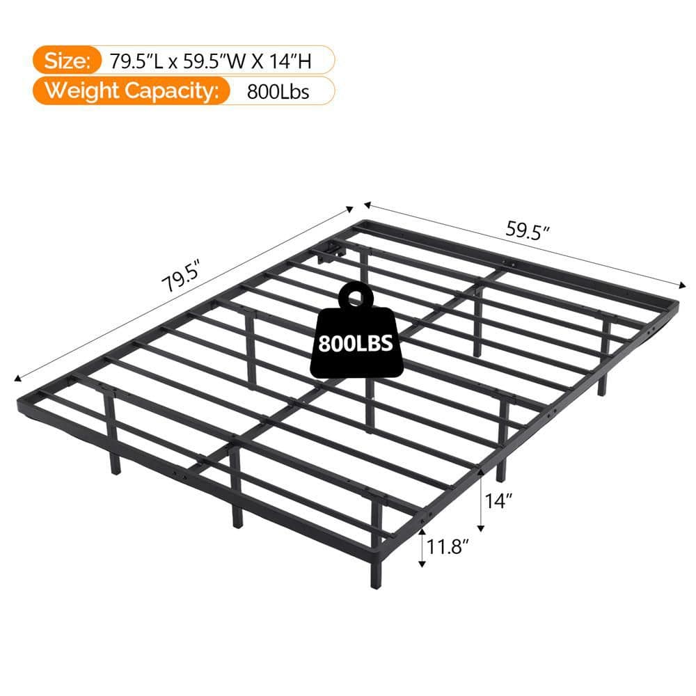 Black Queen Size Floating Bed Frame with Usb Charging Station/Led Light - thumbnail 3