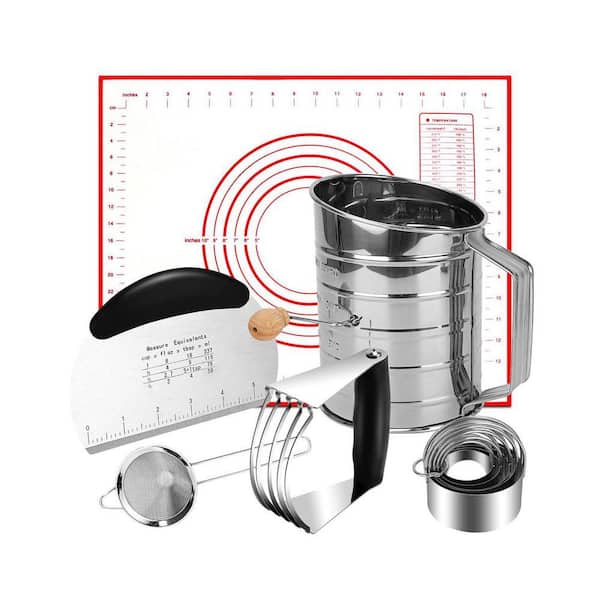 Baking Racket 10-Piece Stainless Steel Baking Set with Pastry Blender, Dough Cutter ...