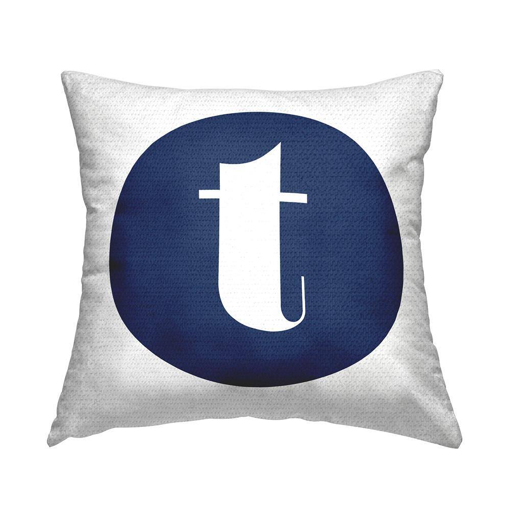 Blue Circle Letter T Square Outdoor Throw Pillow price history on PriceWatchPro