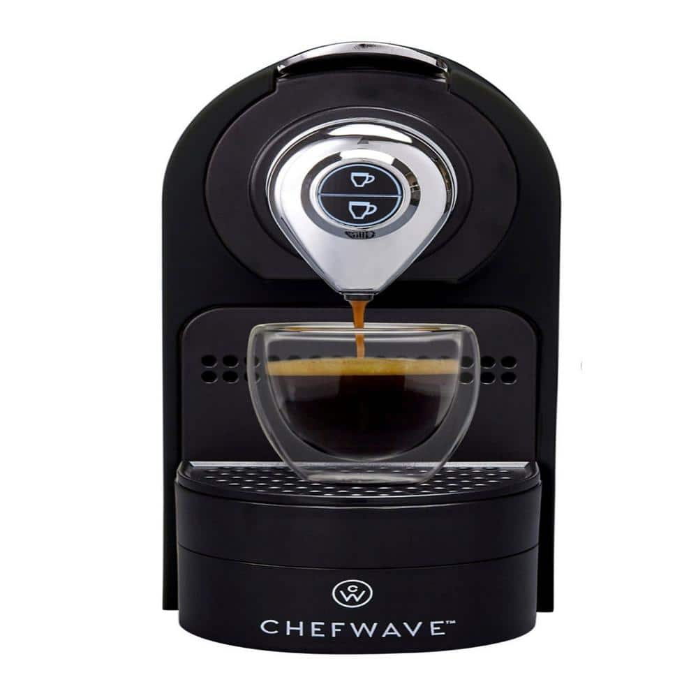 ChefWave Kava Mini Espresso Machine for Nespresso Compatible Capsule with  Holder and Cups (Black) - CW-NCM01B