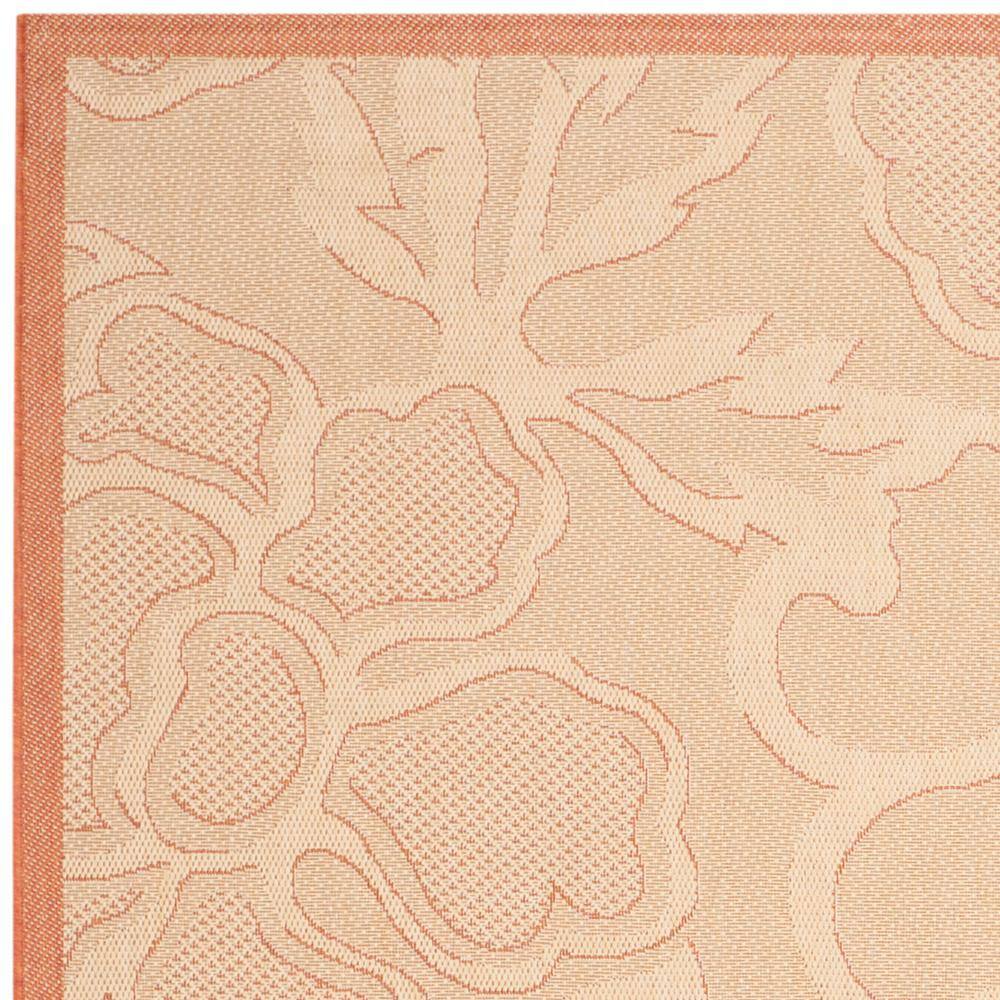 Natural Floral Motif Synthetic 9' x 12' Outdoor Rug