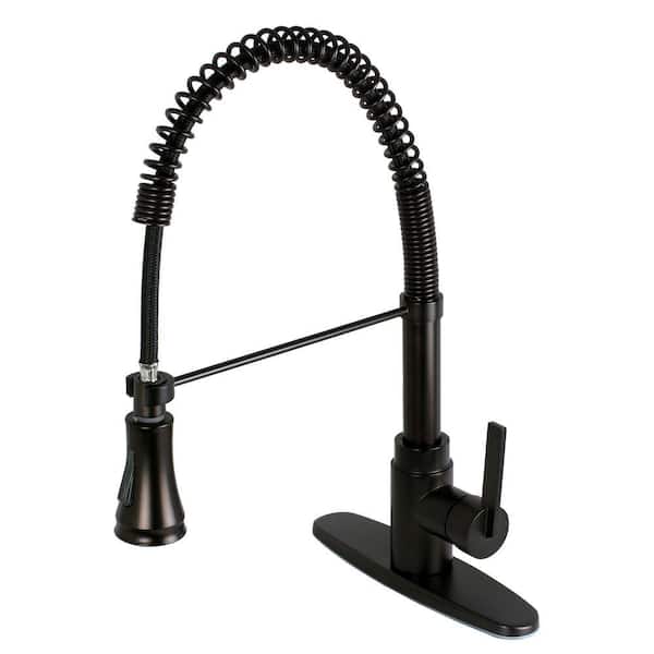 Kingston Brass Single-Handle Pull-Down Sprayer Kitchen Faucet in Oil Rubbed Bronze