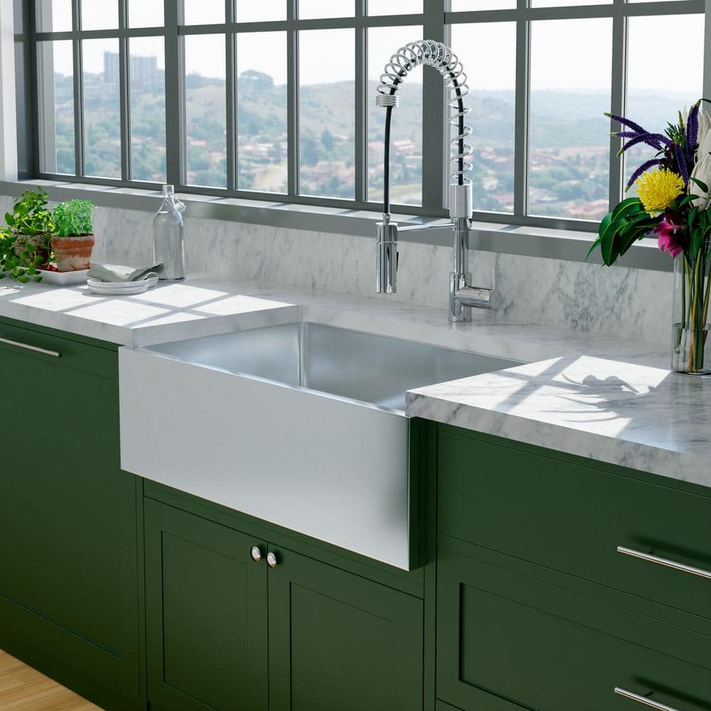 Bailey 33'' Stainless Steel Farmhouse Single Bowl Kitchen Sink