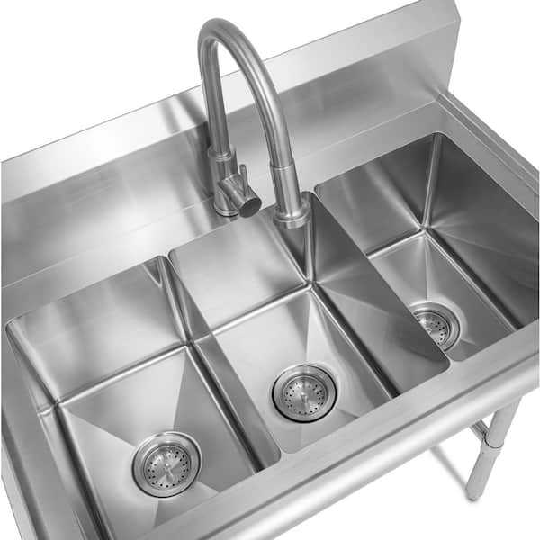 Glacier Bay 38 in. W x 24 in. D Freestanding Stainless Steel 3