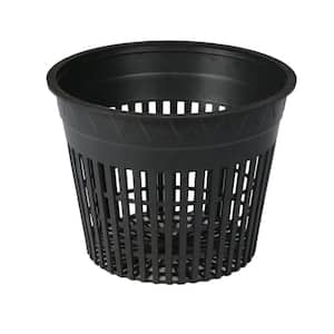 3 in. Black Round Cup with Slotted Black Plastic Mesh Net Pot (48-Pack)