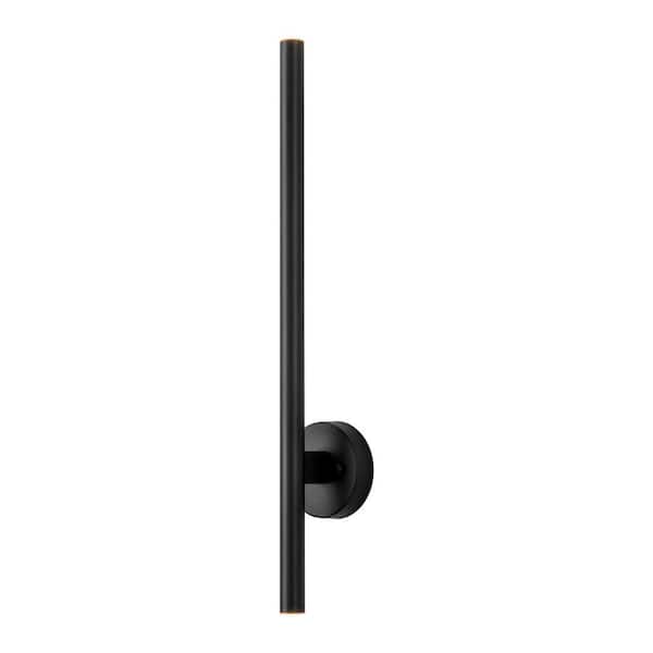 RRTYO Jillian 27.6 in. 2-Light Black 3000K Dimmable Integrated LED Bathroom Vanity Light Bar Modern Industrial Wall Sconce