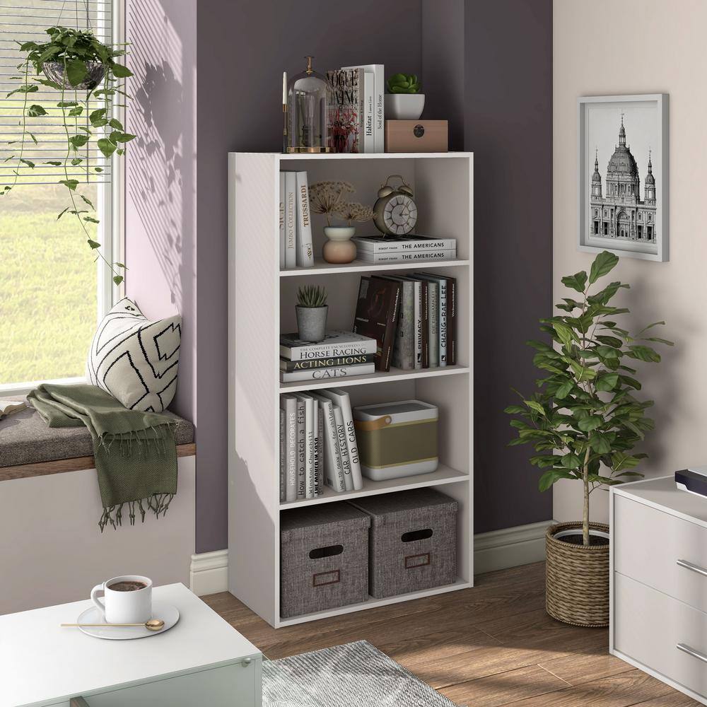 Quincy Taupe Grey 4-Tier Stackable Composite Bookcase