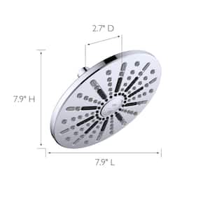 Ian Modern 2-Spray Patterns 7.9 in. Wall Mounted Fixed Shower Head in Polished Chrome