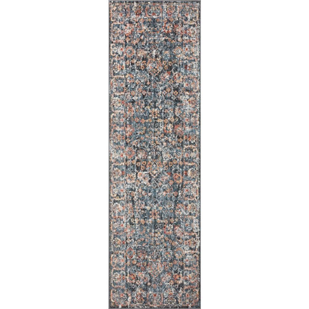 Handmade Blue Synthetic Stain-Resistant 7'-10" x 10' Area Rug