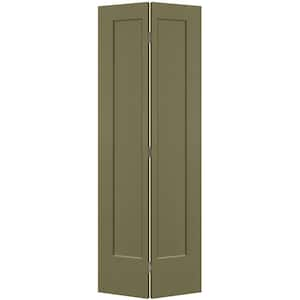 30 in. x 80 in. 1-Panel Lincoln Park Hollow Core Truly Olive Molded Composite Bi-Fold Door