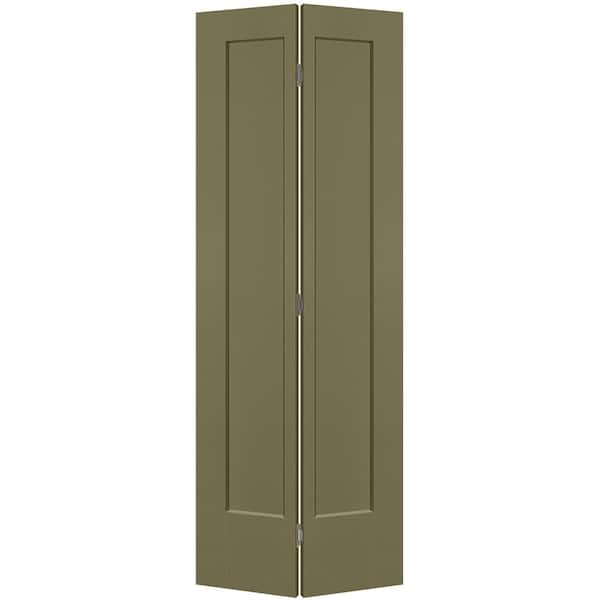 Masonite 30 in. x 80 in. 1-Panel Lincoln Park Hollow Core Truly Olive Molded Composite Bi-Fold Door