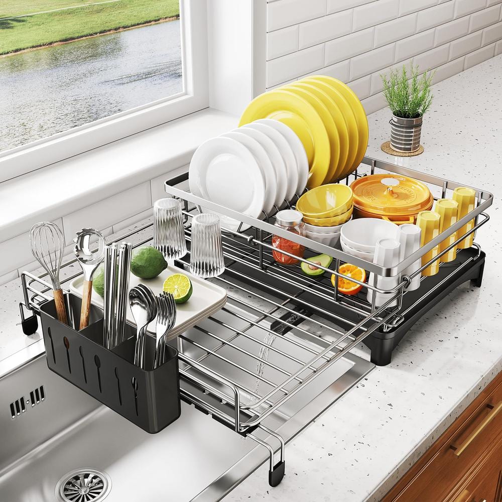 Numhew to Silver Extendable Dish Rack, Dish