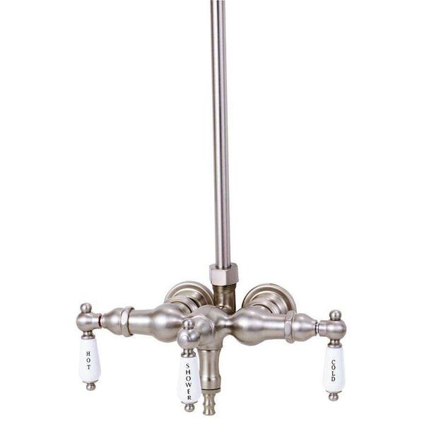 Elizabethan Classics TW13 3-Handle Claw Foot Tub Faucet without Handshower in Satin Nickel