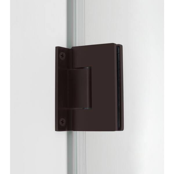Belmore GS 59.25 in. to 60.25 in. x 60 in. Frameless Hinged Tub Door with Glass Shelves in Matte Black