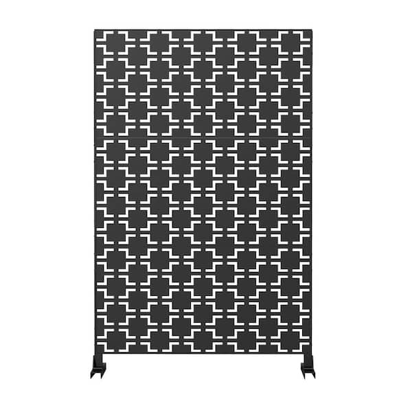 Seafuloy 76 in. H x 47.2 in. W Metal Patio Privacy Screen Fence Privacy Screen Decorative