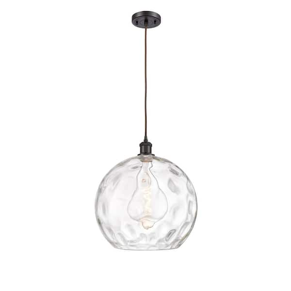 Innovations Athens Water Glass 1-Light Oil Rubbed Bronze Globe Pendant Light with Clear Water Glass Shade