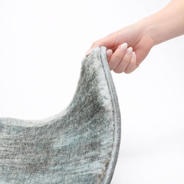 Dream Shag Premium Machine Washable Abstract ADS567 Teal 9 ft. x 12 ft. Area Rug