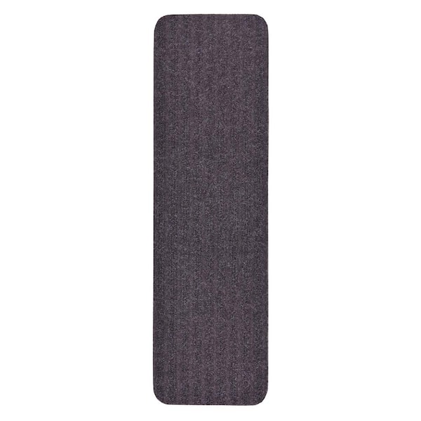 Unbranded Old Gray 7 in. x 24 in. Indoor Carpet Stair Treads Slip Resistant Backing (Set of 13)