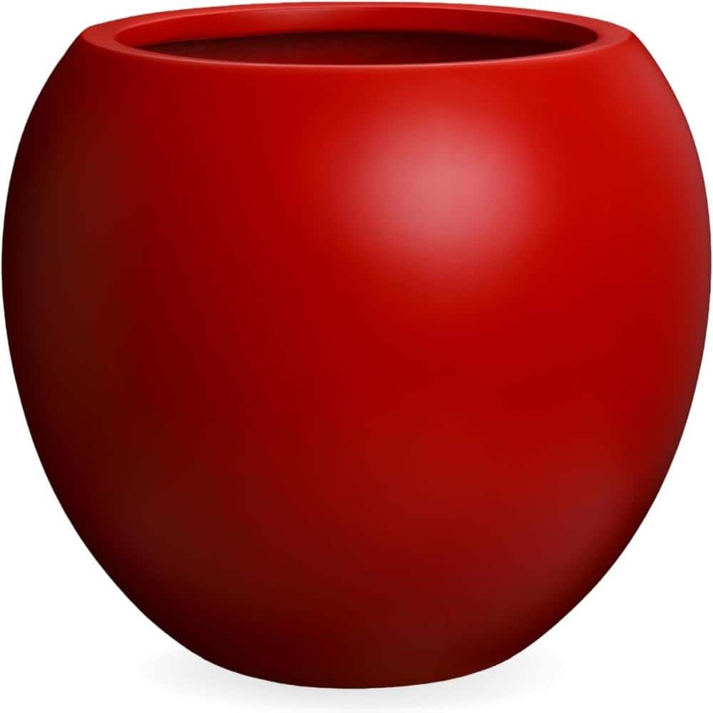 "9.7""H x 12""D Red Fiberstone Round Planter with Drainage Hole & 2 Coco Mats, Indoor Outdoor Weather Resistant" price history on PriceWatchPro