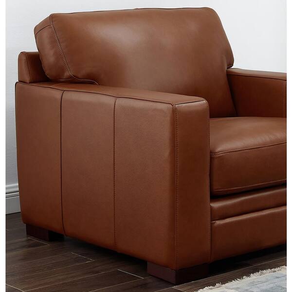 Hydeline Dillon 96 In Cinnamon Brown Leather 3 Seater Lawson Sofa With Removable Cushions 30 Cbrn Hydeline Dillon 96 In Cinnamon Brown, Pratt Leather Sofa