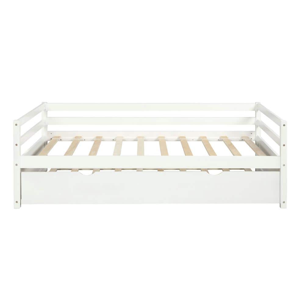 79.50 in. W White Daybed with Trundle Frame Set
