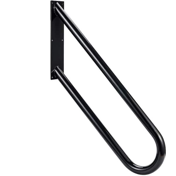 Wall Mounted Heavy-Duty U-Shape Stainless Steel Handrails for Indoor Outdoor Porch Steps Safety Grab Bar Black 27.5