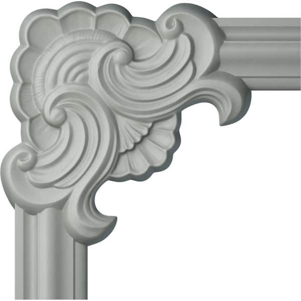 3/4 in. x 10-5/8 in. x 10-5/8 in. Urethane Pompeii Panel Moulding Corner (Matches Moulding PML02X00PO)