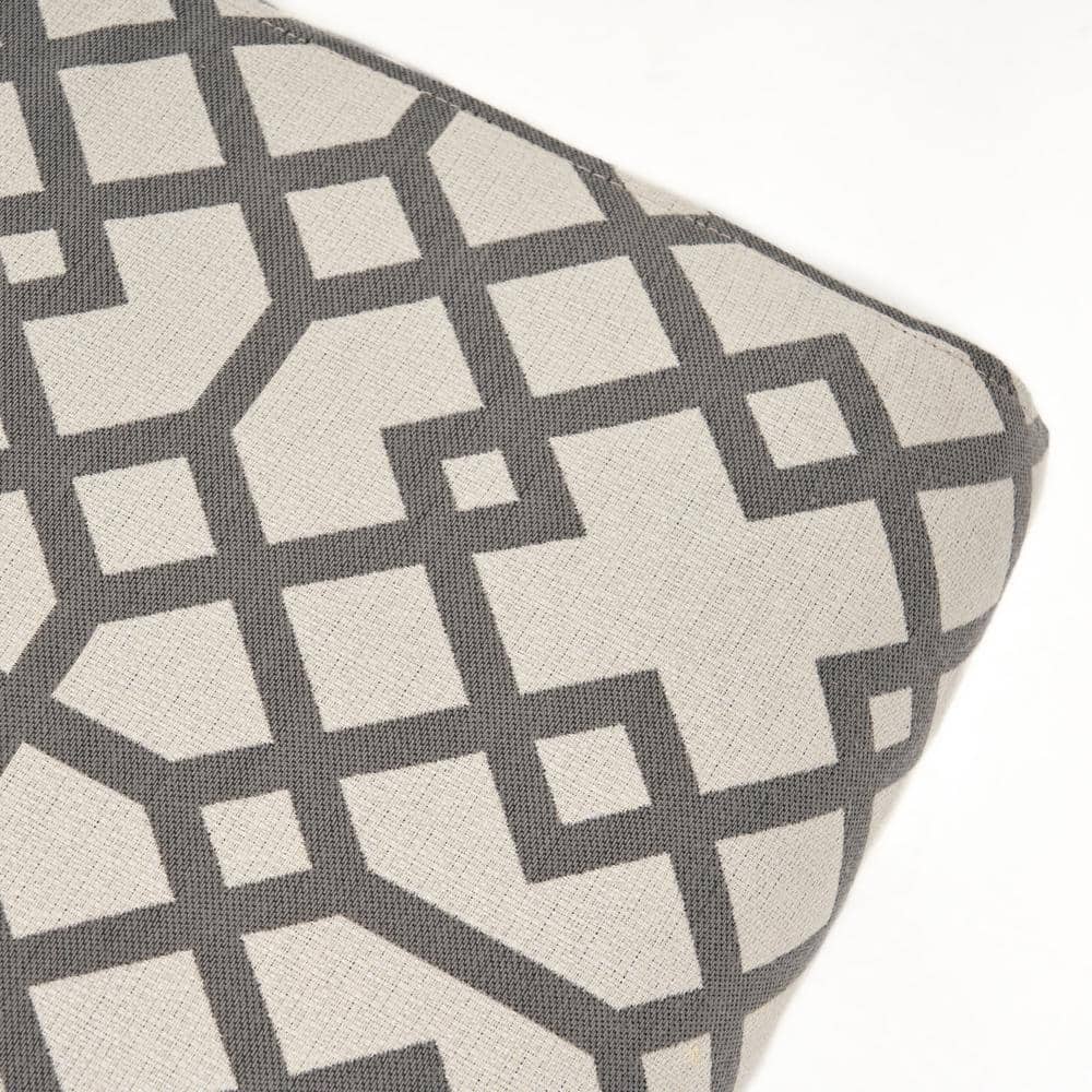 Parsons Grey Geometric Wood Accent Chair with Tapered Legs