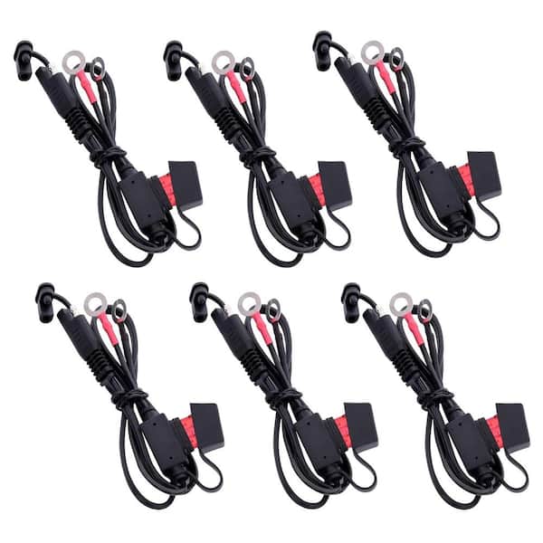 1.83 ft. 18AWG Indoor/Outdoor Fused Ring Terminal-Harness Quick Connect Extention Cord in Black (6-Pieces)