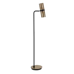 62 in. Black 1 1-Way (On/Off) Standard Floor Lamp for Living Room with Metal Drum Shade