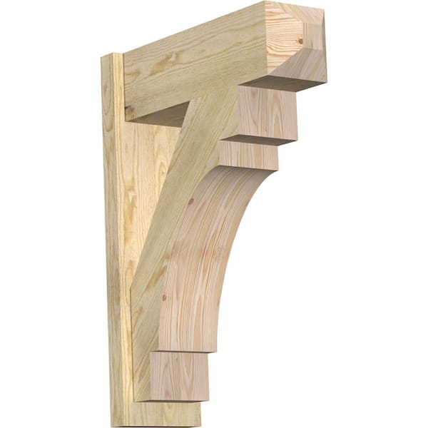 Ekena Millwork 8 in. x 32 in. x 24 in. Merced Craftsman Rough Sawn Douglas Fir Outlooker