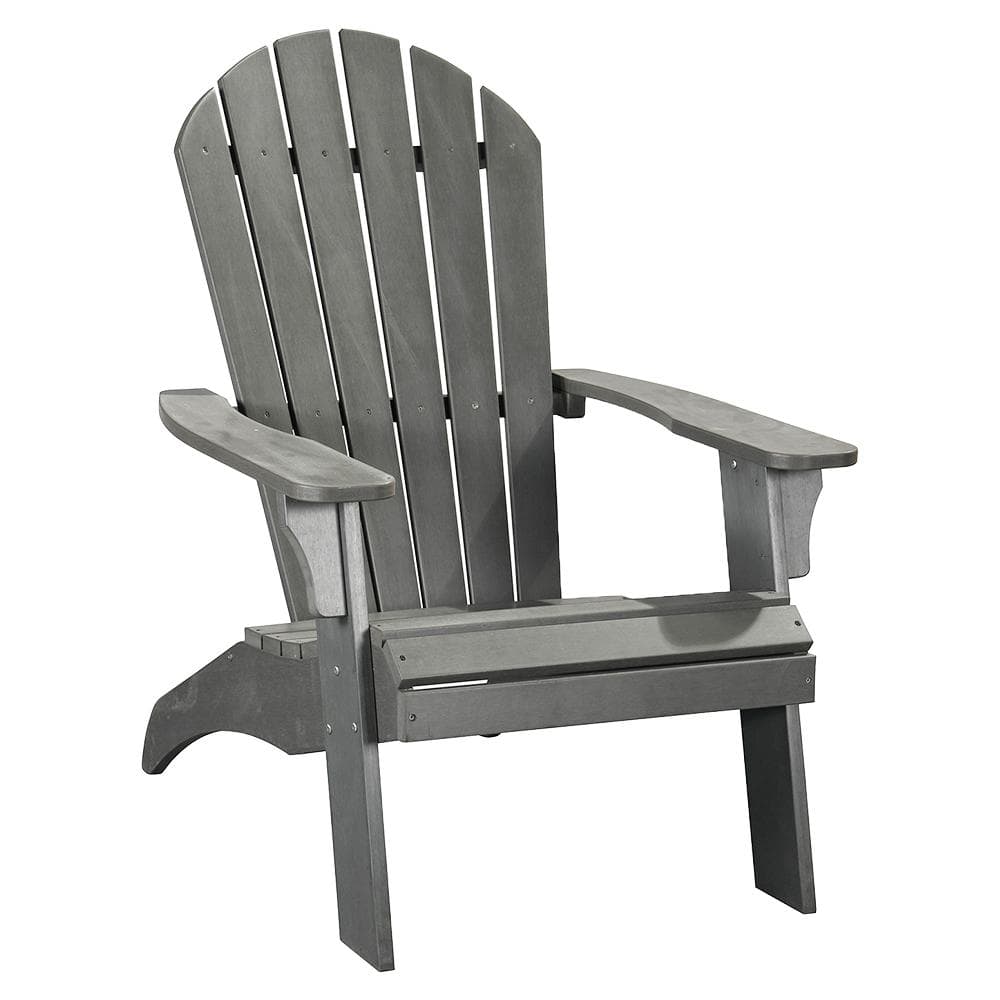 Polyteak King Size Gray Poly Lumber Faux Wood Adirondack Chair King-adi 