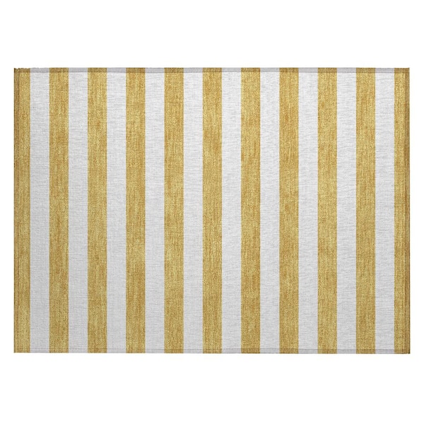 Addison Rugs Chantille ACN528 Gold 1 ft. 8 in. x 2 ft. 6 in. Machine Washable Indoor/Outdoor Geometric Area Rug