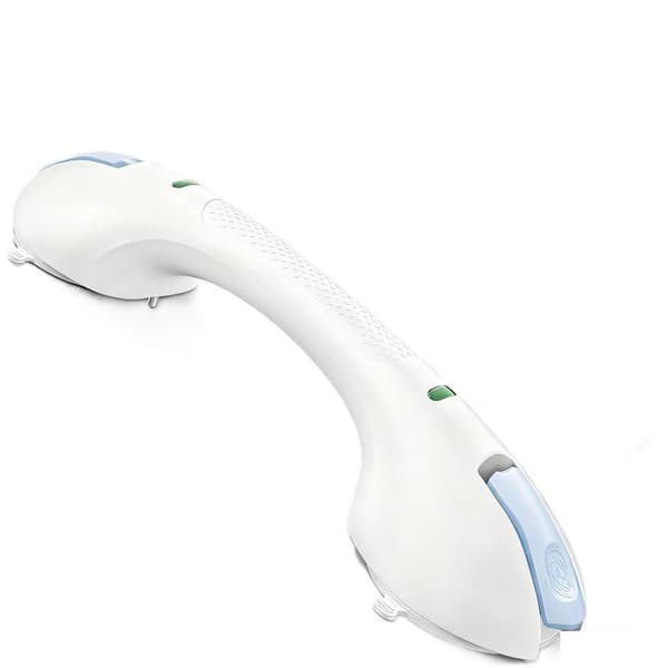 1-Pack 17.5 in. Suction Grab Bars for Bathtubs and Showers with Indicator in Blue, No Drilling and Removable