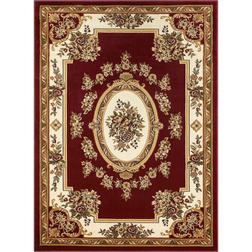 Well Woven Timeless Le Petit Palais Red 5 ft. x 7 ft. Traditional Area ...