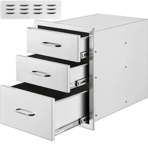 Outdoor Kitchen, 20.5 in. in Stainless Steel, 3-Drawers with Chrome Handle, Access Drawer