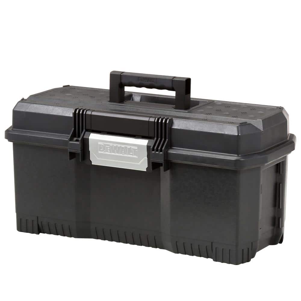 22-Inch Multifunctional Metal Tool Box w/ Bottom Compartment Grey Orange