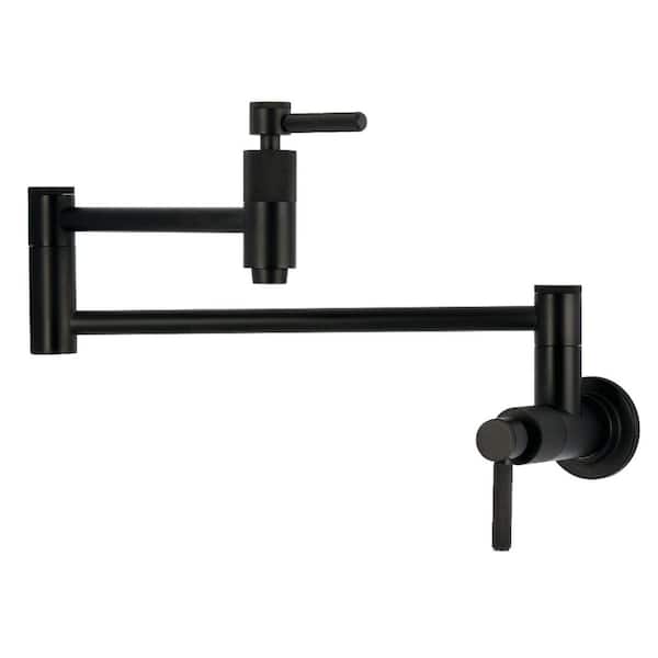Convergent Wall Mount Pot Filler Faucet in Matte Black