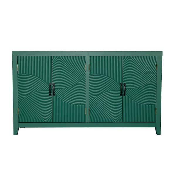 59.25 in. W x 14.96 in. D x 33.46 in. H Bathroom Green Linen Cabinet