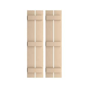 11.5 in. x 68 in. Timberthane Polyurethane 2-Board Spaced Board-n-Batten Smooth Faux Wood Shutters Pair