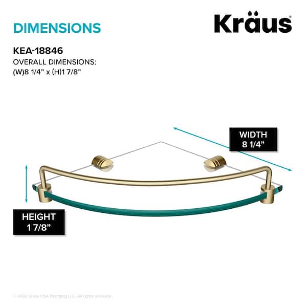 Kraus KEA-18846BG Elie Corner Bathroom Shelf, Brushed Gold