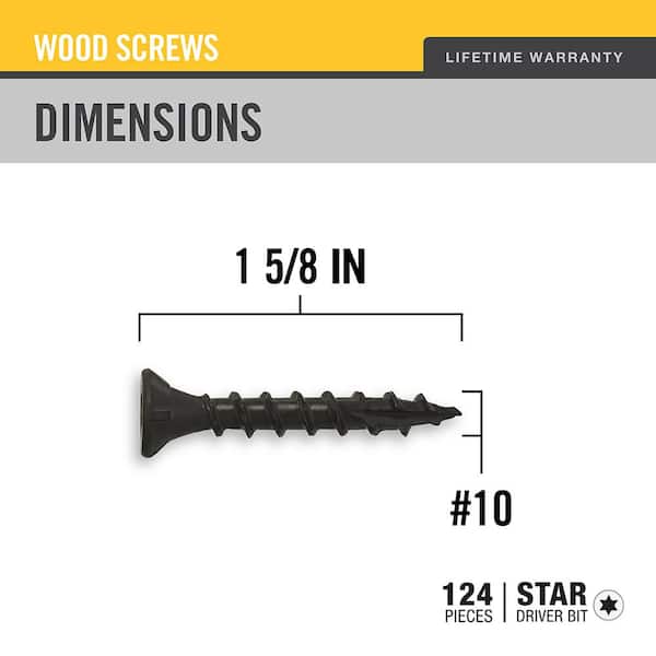 DECKMATE #8 1-5/8 in. Black Exterior Self-Starting Star Drive Flat Head Deck Screw 1 lb.-Box (124-Piece)