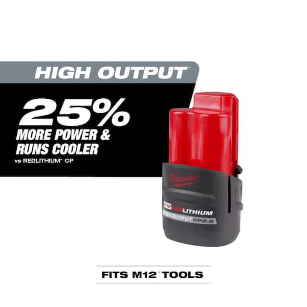M12 12V Lithium-Ion CP High Output 2.5 Ah Battery (2-Pack)