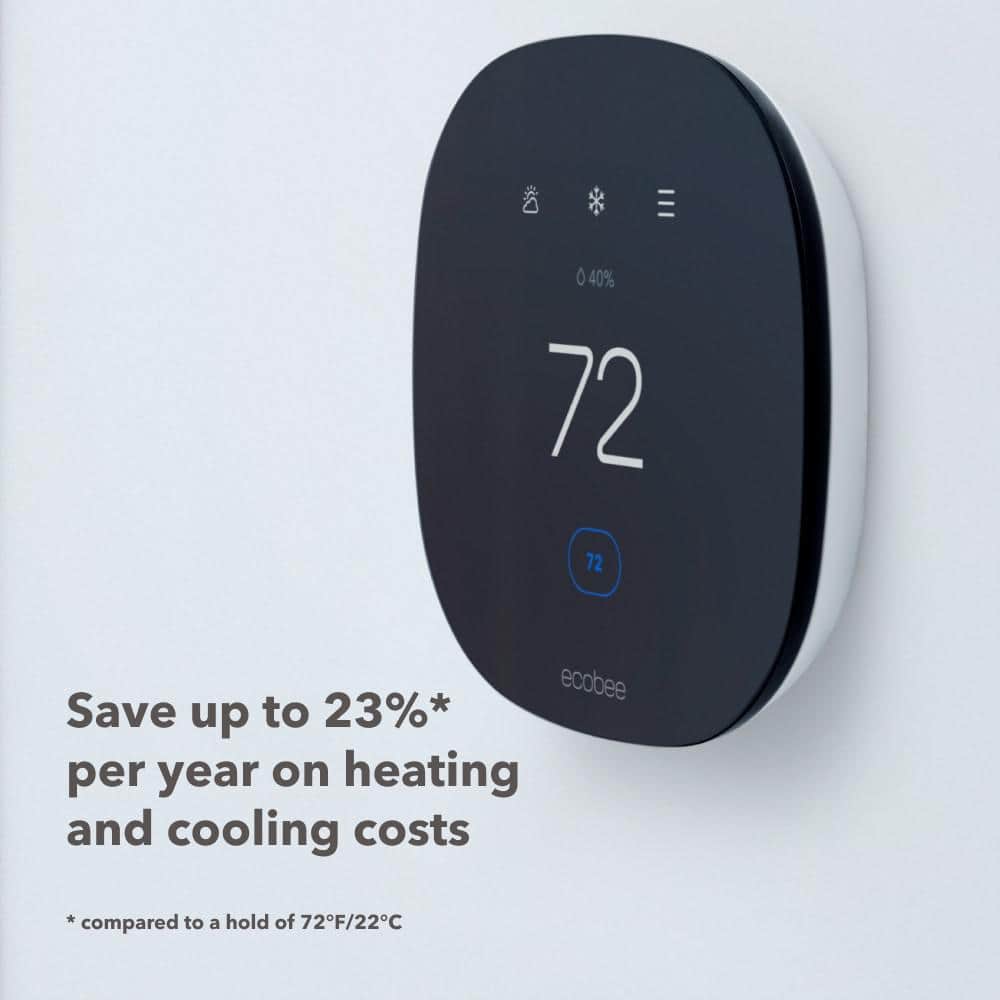 Ecobee Black Programmable Smart Thermostat with Touchscreen