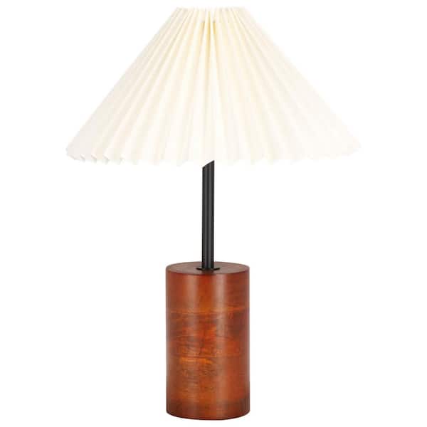 SAFAVIEH Dani 18 in. Walnut/Black Table Lamp