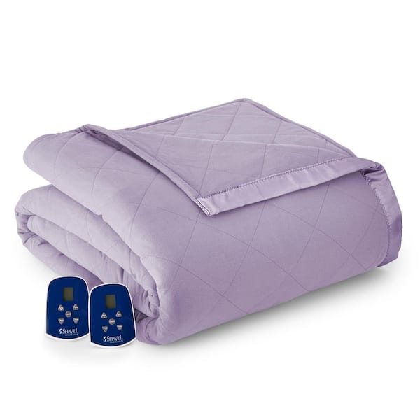 Twin Amethyst Electric Heated Comforter Blanket