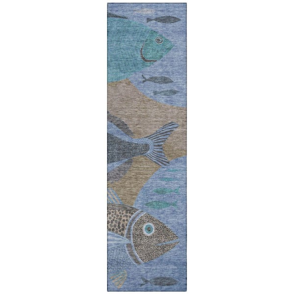 Chantille Machine Washable Indoor/Outdoor Abstract ACN2447 Taupe 2 ft. x 7 ft. Runner Rug