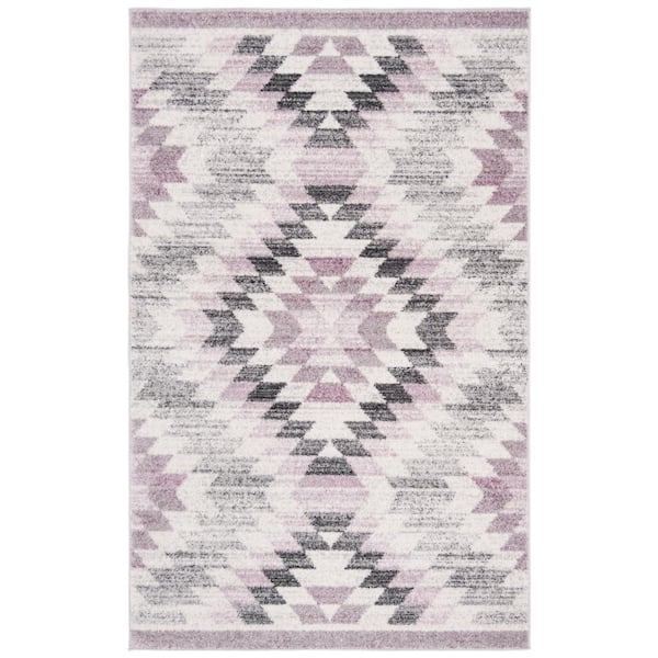 SAFAVIEH Adirondack Plum/Ivory 4 ft. x 6 ft. Chevron Western Area Rug