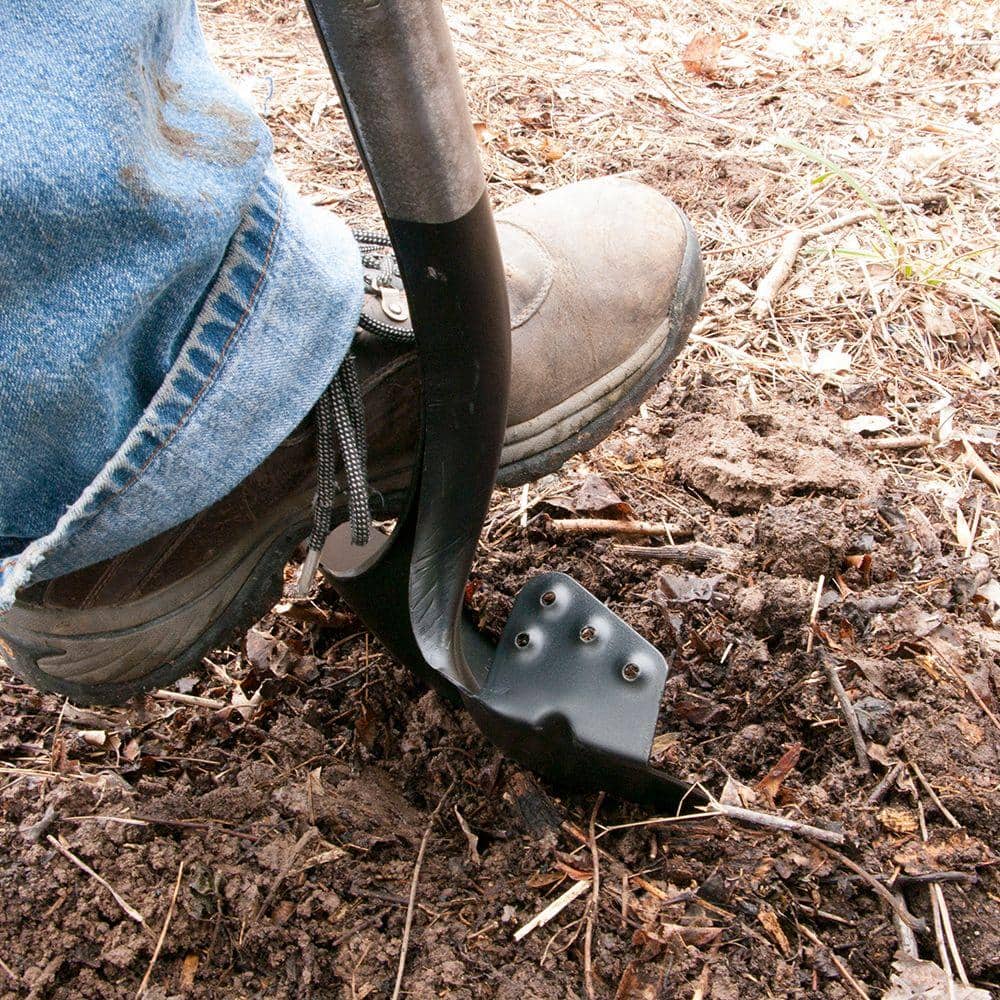 45.25 in Red Steel Blade Wood Handle Digging Shovel