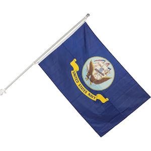 3 ft. x 5 ft. Nylon U.S. Navy Two Sided House Flag with 6 ft. Aluminum Flagpole (1-Pack)